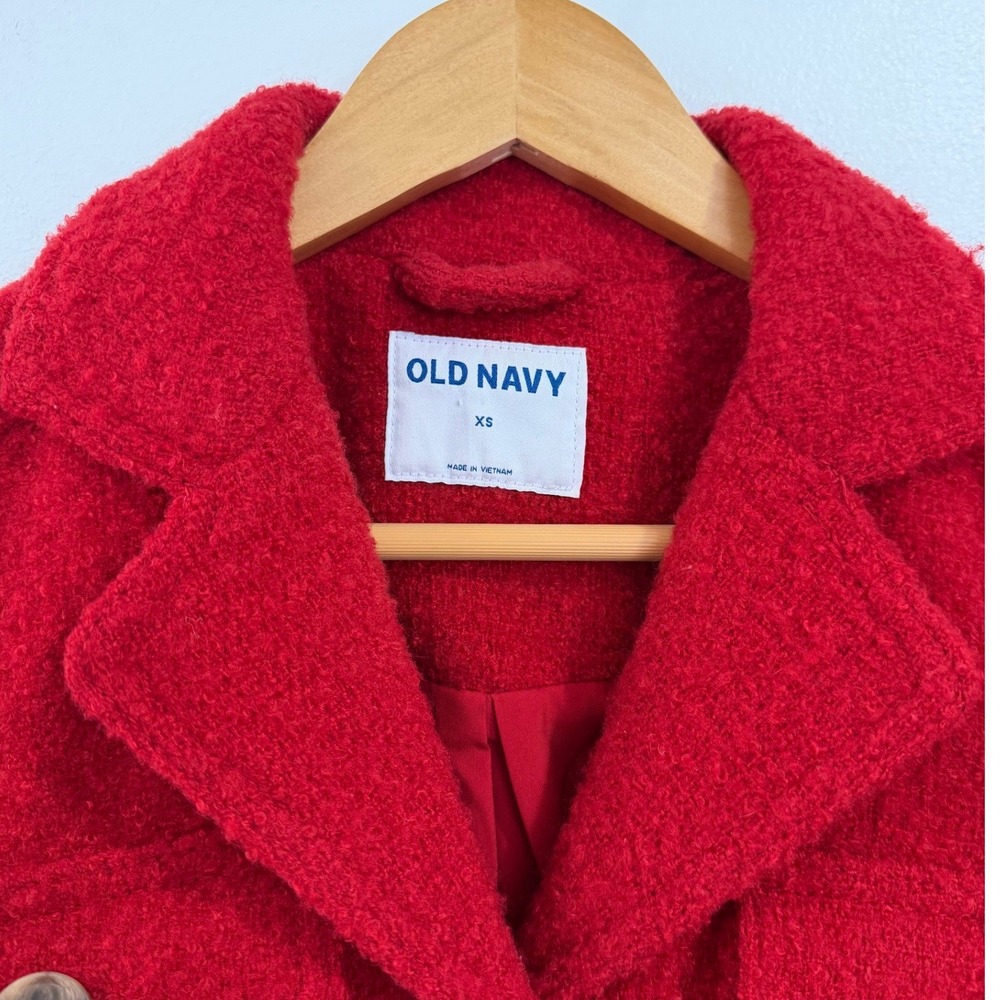 Old Navy Womens Red Wool Blend Textured Shacket Shirt Jacket XS - Picture 4 of 8